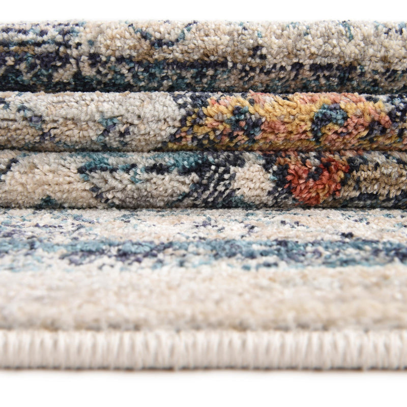 Seville Stripes Collection Area Rug -  Almeria Round Multi  lifestyle 59