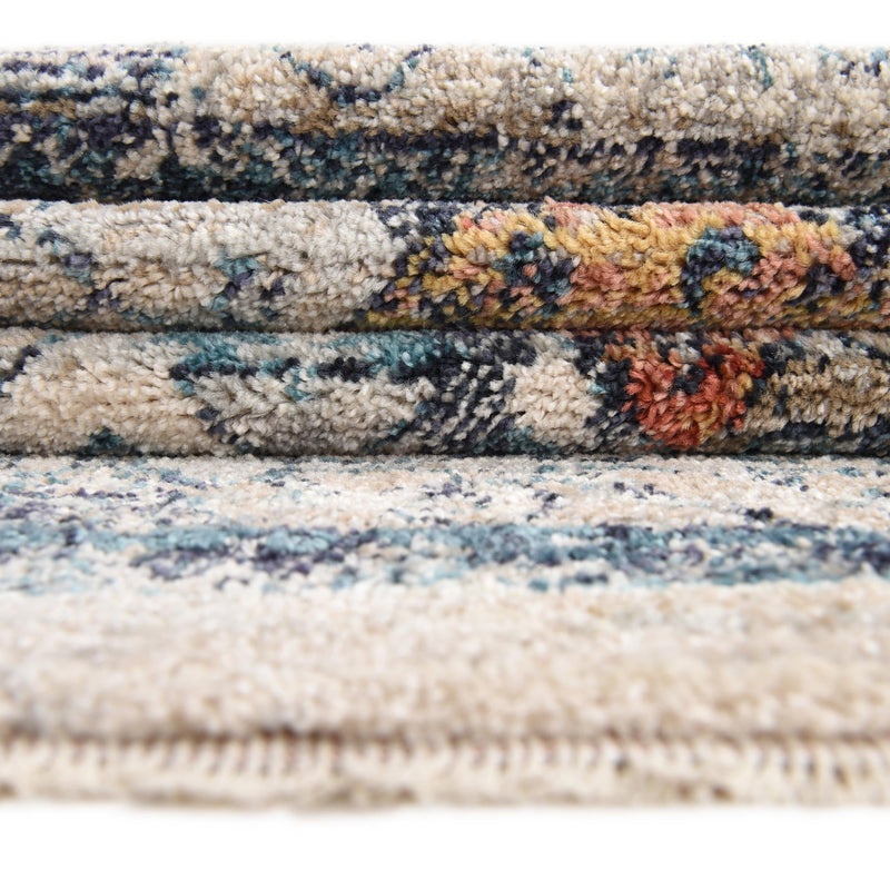 Seville Stripes Collection Area Rug -  Almeria Square Multi  lifestyle 60
