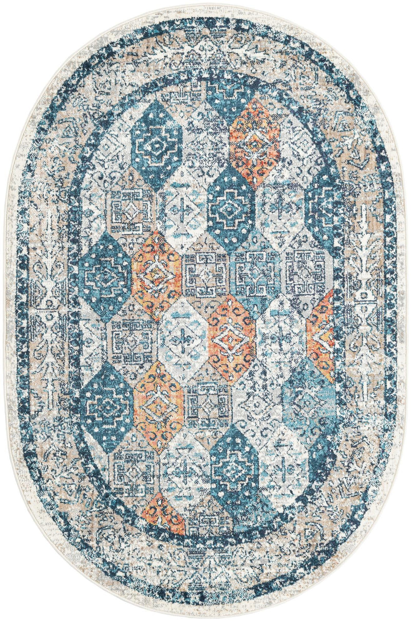 Seville Stripes Collection Area Rug -  Almeria Oval Multi  lifestyle 4