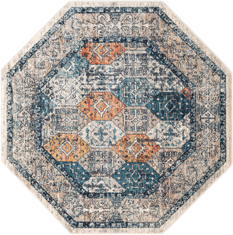 Seville Stripes Collection Area Rug -  Almeria Octagon Multi  lifestyle 5