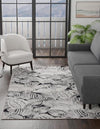 Meadow Breeze Collection Area Rug -  Bluebell Rectangle Charcoal  lifestyle 4