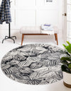 Meadow Breeze Collection Area Rug -  Bluebell Round Charcoal  lifestyle 55