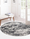 Meadow Breeze Collection Area Rug -  Bluebell Round Charcoal  lifestyle 75