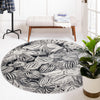 Meadow Breeze Collection Area Rug -  Bluebell Round Charcoal  lifestyle 111
