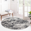 Meadow Breeze Collection Area Rug -  Bluebell Round Charcoal  lifestyle 131