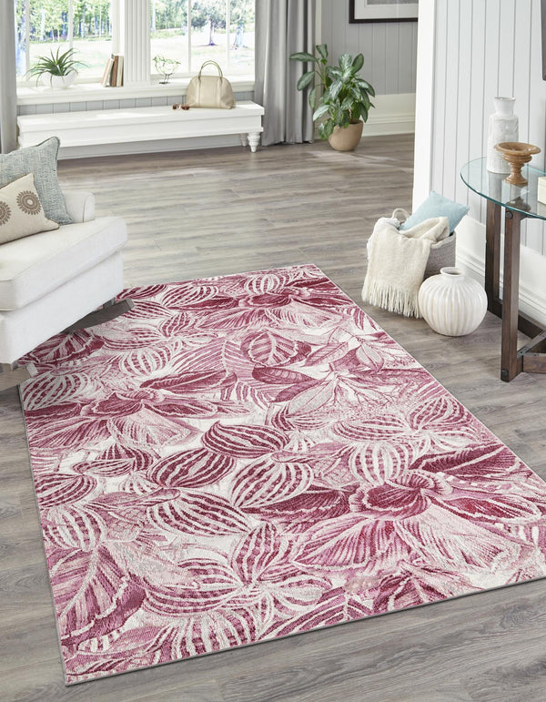 Meadow Breeze Collection Area Rug -  Bluebell Rectangle Fuchsia  lifestyle 5
