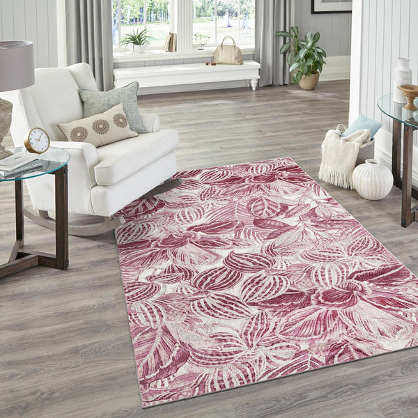 Meadow Breeze Collection Area Rug -  Bluebell Rectangle Fuchsia  lifestyle 26