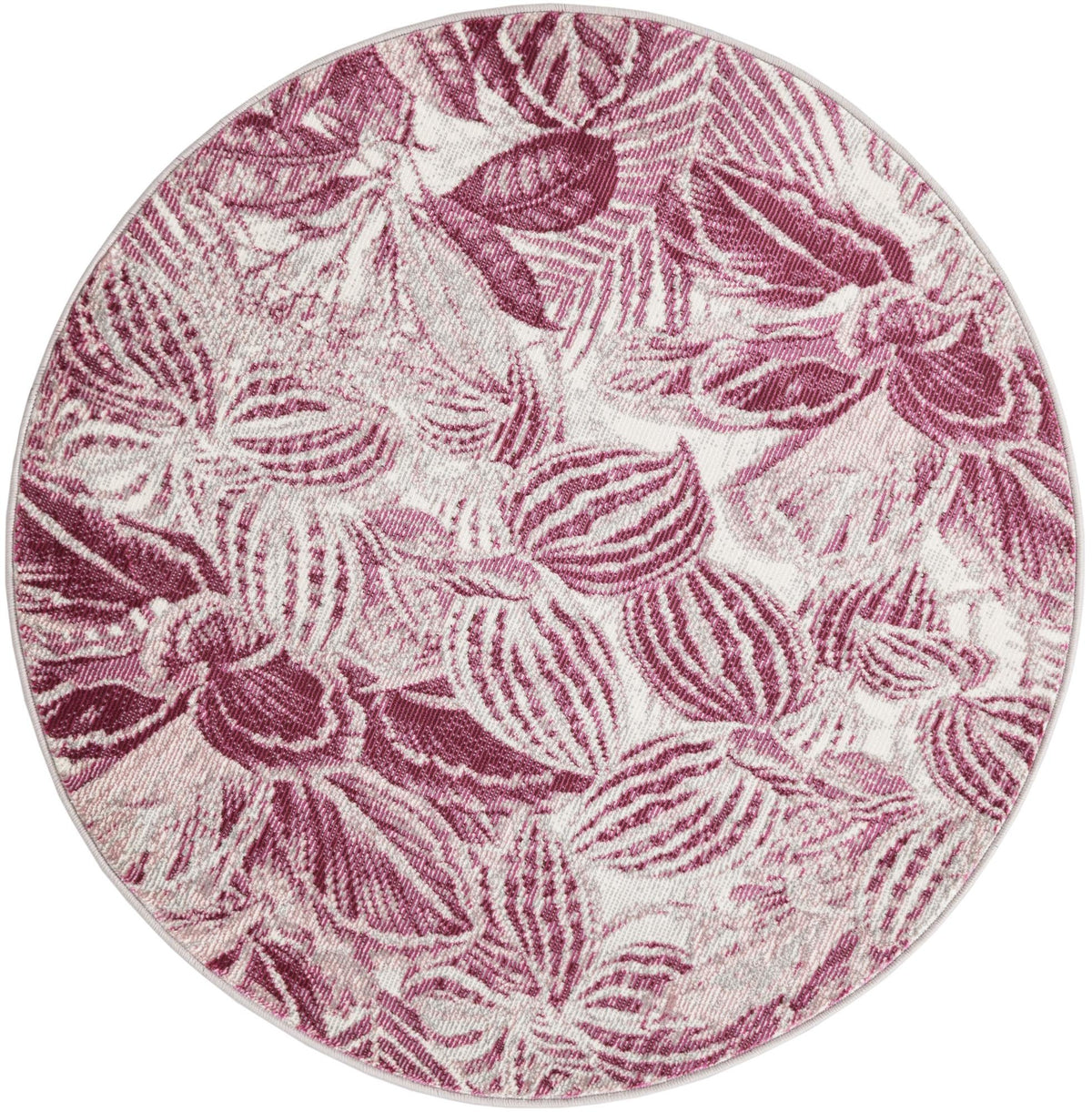 Meadow Breeze Collection Area Rug -  Bluebell Round Fuchsia  lifestyle 31