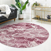 Meadow Breeze Collection Area Rug -  Bluebell Round Fuchsia  lifestyle 130