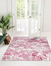 Meadow Breeze Collection Area Rug -  Bluebell Square Fuchsia  lifestyle 43