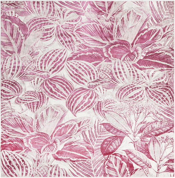 Meadow Breeze Collection Area Rug -  Bluebell Square Fuchsia  lifestyle 32