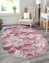 Meadow Breeze Collection Area Rug -  Bluebell Oval Fuchsia  lifestyle 44