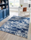 Meadow Breeze Collection Area Rug -  Bluebell Rectangle Navy Blue  lifestyle 6