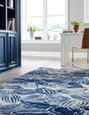 Meadow Breeze Collection Area Rug -  Bluebell Rectangle Navy Blue  lifestyle 9