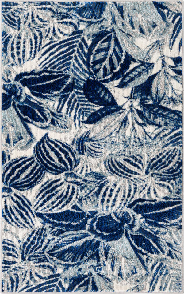 Meadow Breeze Collection Area Rug -  Bluebell Rectangle Navy Blue  lifestyle 3