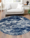 Meadow Breeze Collection Area Rug -  Bluebell Round Navy Blue  lifestyle 58