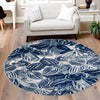 Meadow Breeze Collection Area Rug -  Bluebell Round Navy Blue  lifestyle 114