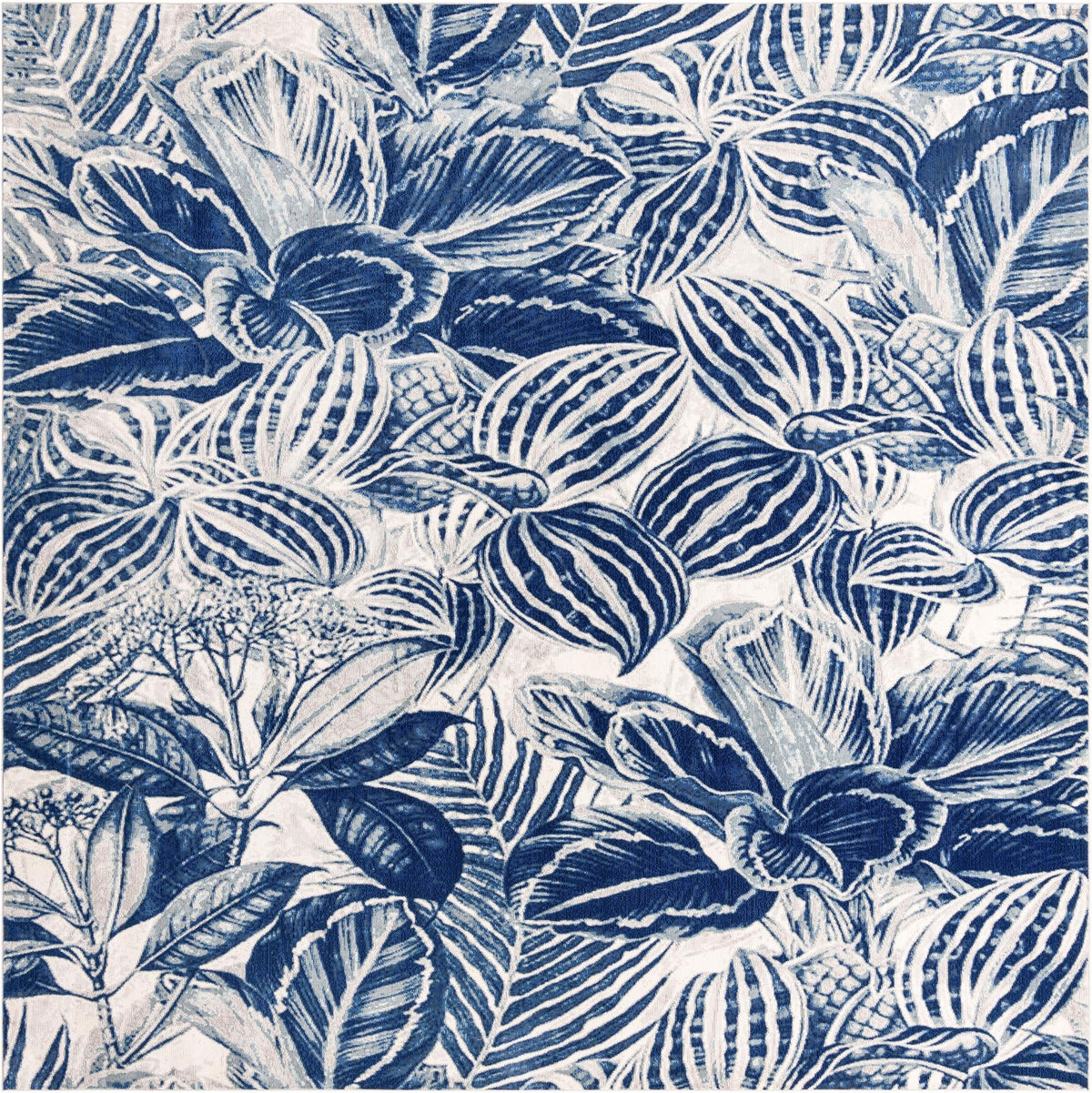 Meadow Breeze Collection Area Rug -  Bluebell Square Navy Blue  lifestyle 73