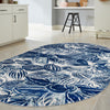Meadow Breeze Collection Area Rug -  Bluebell Oval Navy Blue  lifestyle 135