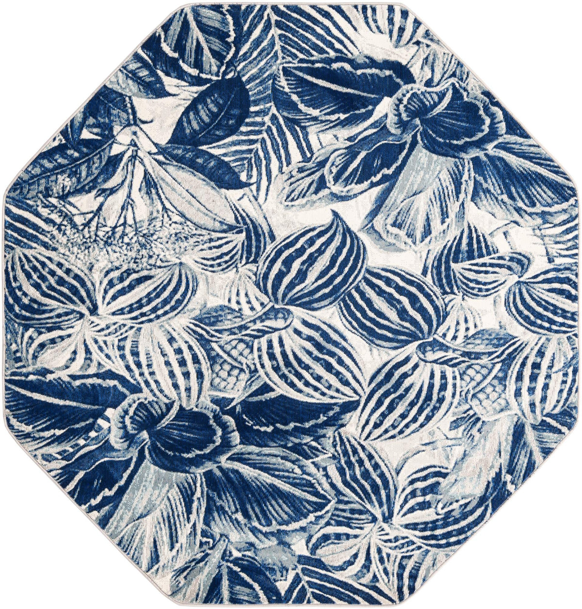 Meadow Breeze Collection Area Rug -  Bluebell Octagon Navy Blue  lifestyle 71