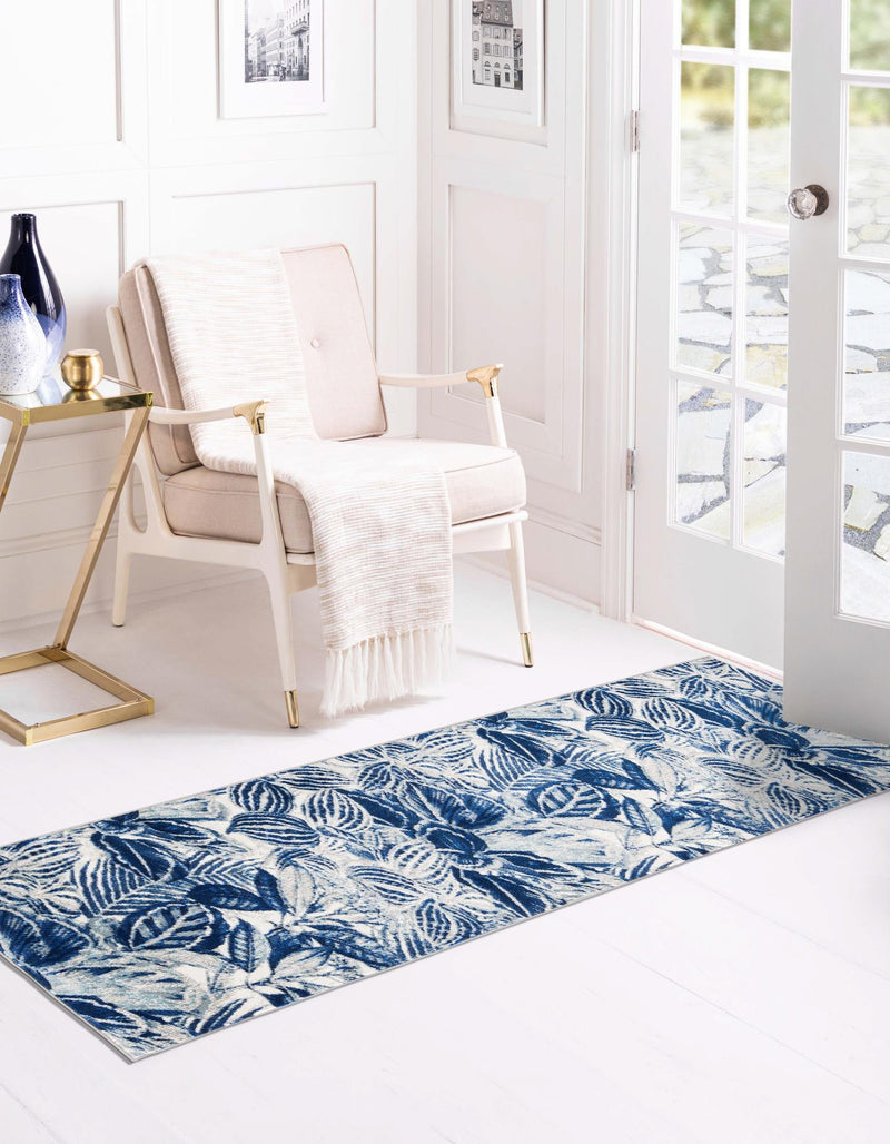 Meadow Breeze Collection Area Rug -  Bluebell Runner Navy Blue  lifestyle 59