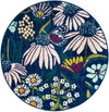 Garden Oasis Collection Area Rug - Arbor Round Navy Blue  lifestyle 25