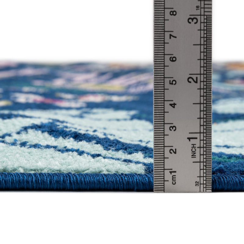 Garden Oasis Collection Area Rug - Arbor Oval Navy Blue  lifestyle 3