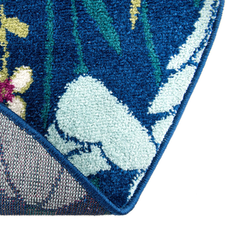 Garden Oasis Collection Area Rug - Arbor Oval Navy Blue  lifestyle 7