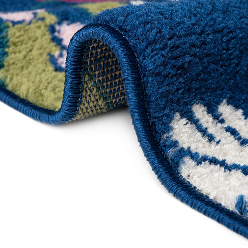 Garden Oasis Collection Area Rug - Arbor Oval Navy Blue  lifestyle 8