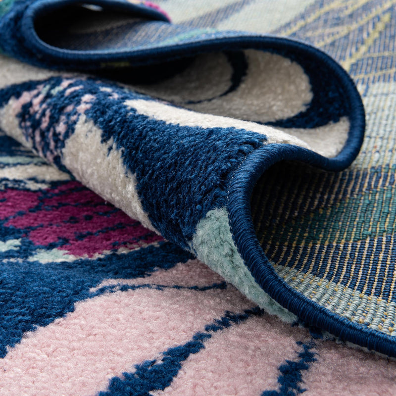 Garden Oasis Collection Area Rug - Arbor Oval Navy Blue  lifestyle 11