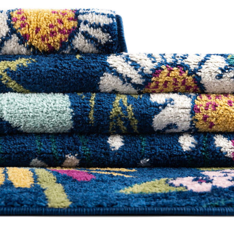 Garden Oasis Collection Area Rug - Arbor Oval Navy Blue  lifestyle 12