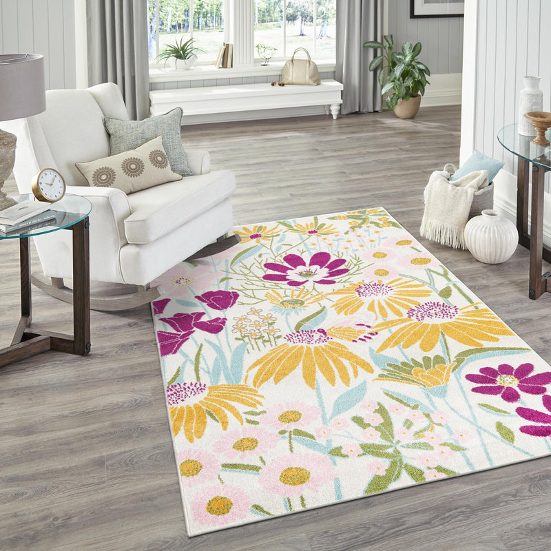 Garden Oasis Collection Area Rug - Arbor Rectangle White  lifestyle 13