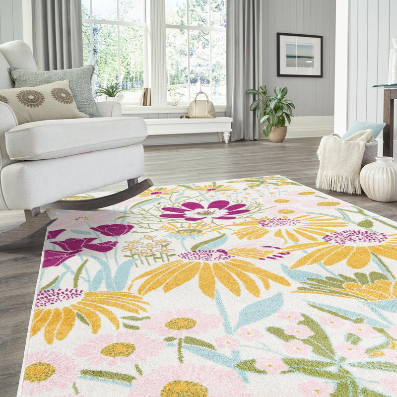 Garden Oasis Collection Area Rug - Arbor Rectangle White  lifestyle 14