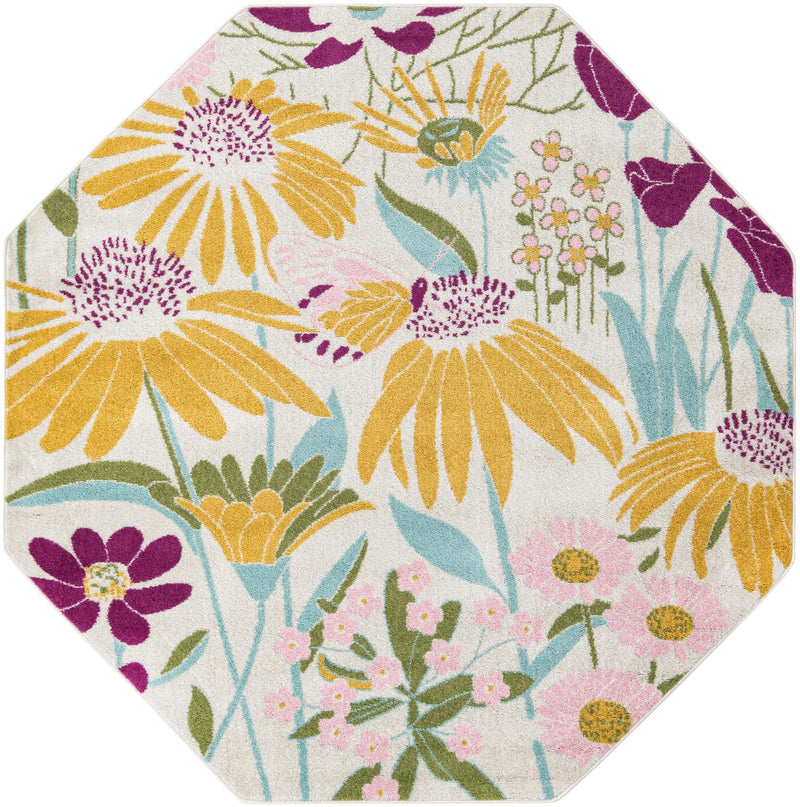 Garden Oasis Collection Area Rug - Arbor Octagon White Main