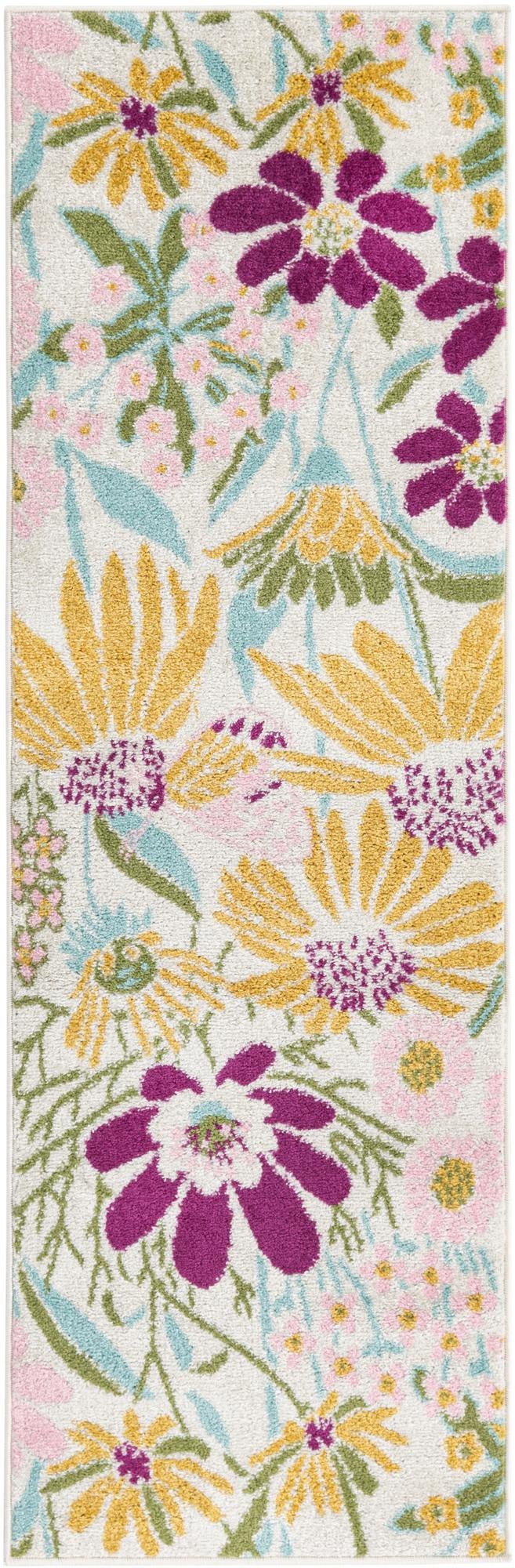Garden Oasis Collection Area Rug - Arbor Runner White Main