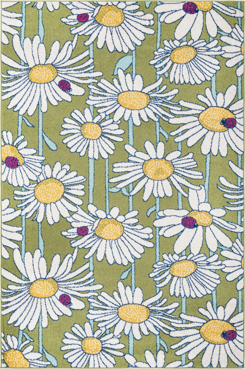 Garden Oasis Collection Area Rug -  Meadow Rectangle Green Main