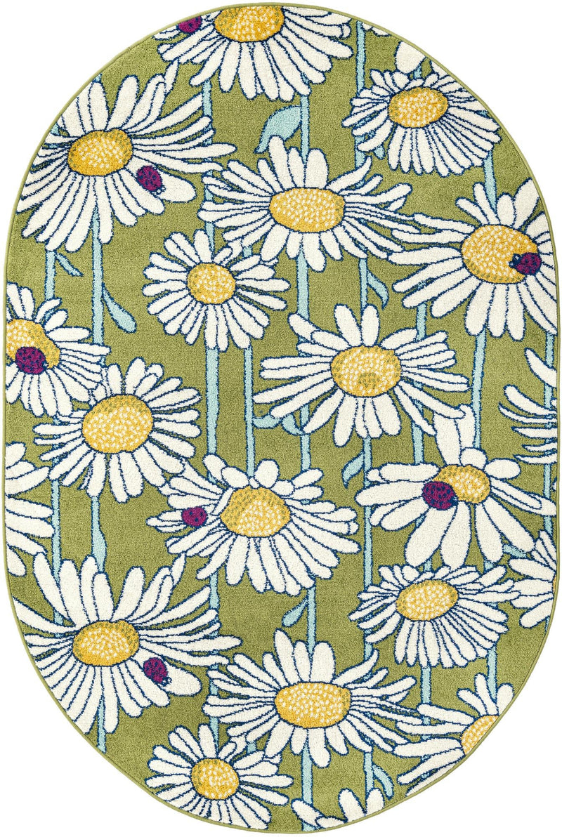 Garden Oasis Collection Area Rug -  Meadow Oval Green  lifestyle 21