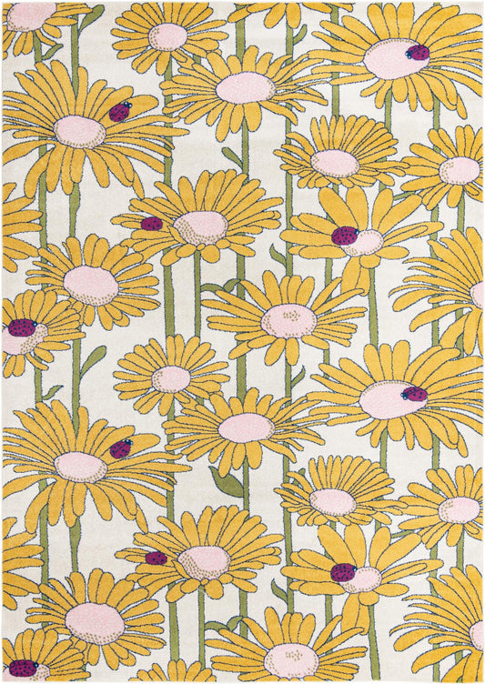 Garden Oasis Collection Area Rug -  Meadow Rectangle White Main