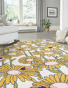 Garden Oasis Collection Area Rug -  Meadow Rectangle White  lifestyle 2