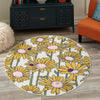 Garden Oasis Collection Area Rug -  Meadow Round White  lifestyle 72