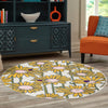 Garden Oasis Collection Area Rug -  Meadow Round White  lifestyle 80