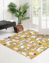 Garden Oasis Collection Area Rug -  Meadow Square White  lifestyle 39