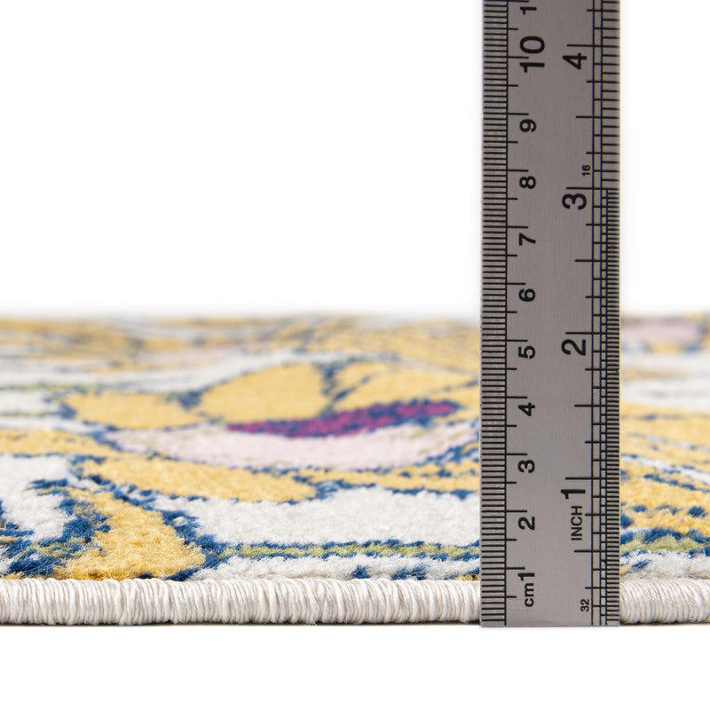 Garden Oasis Collection Area Rug -  Meadow Octagon White  lifestyle 3