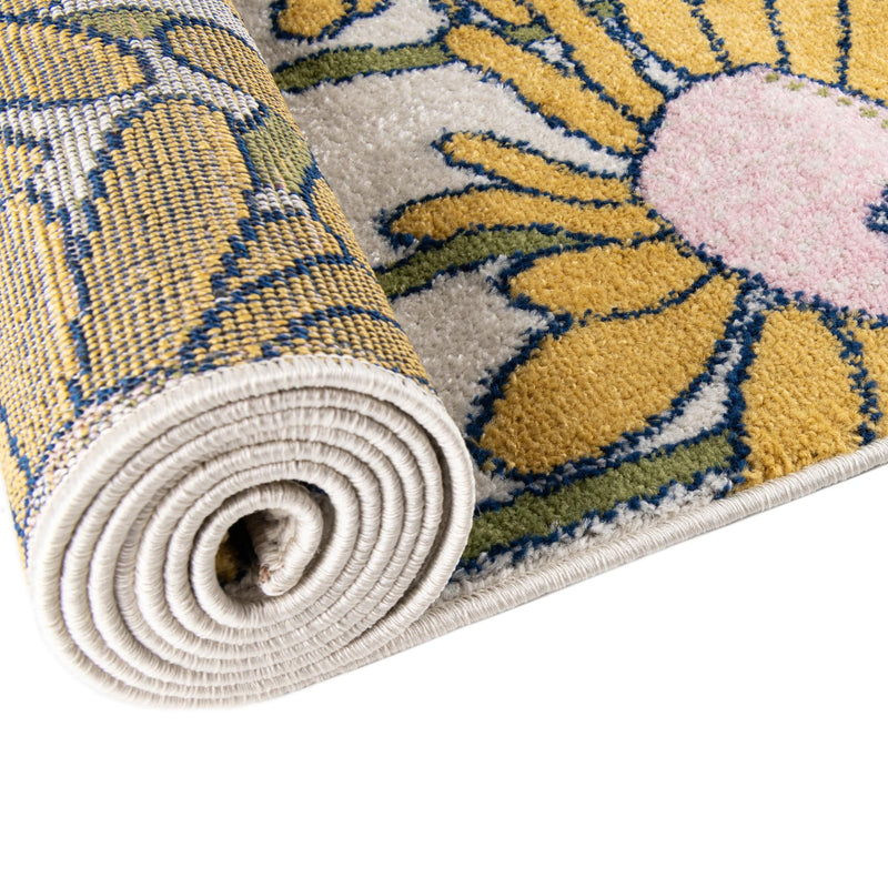 Garden Oasis Collection Area Rug -  Meadow Octagon White  lifestyle 10