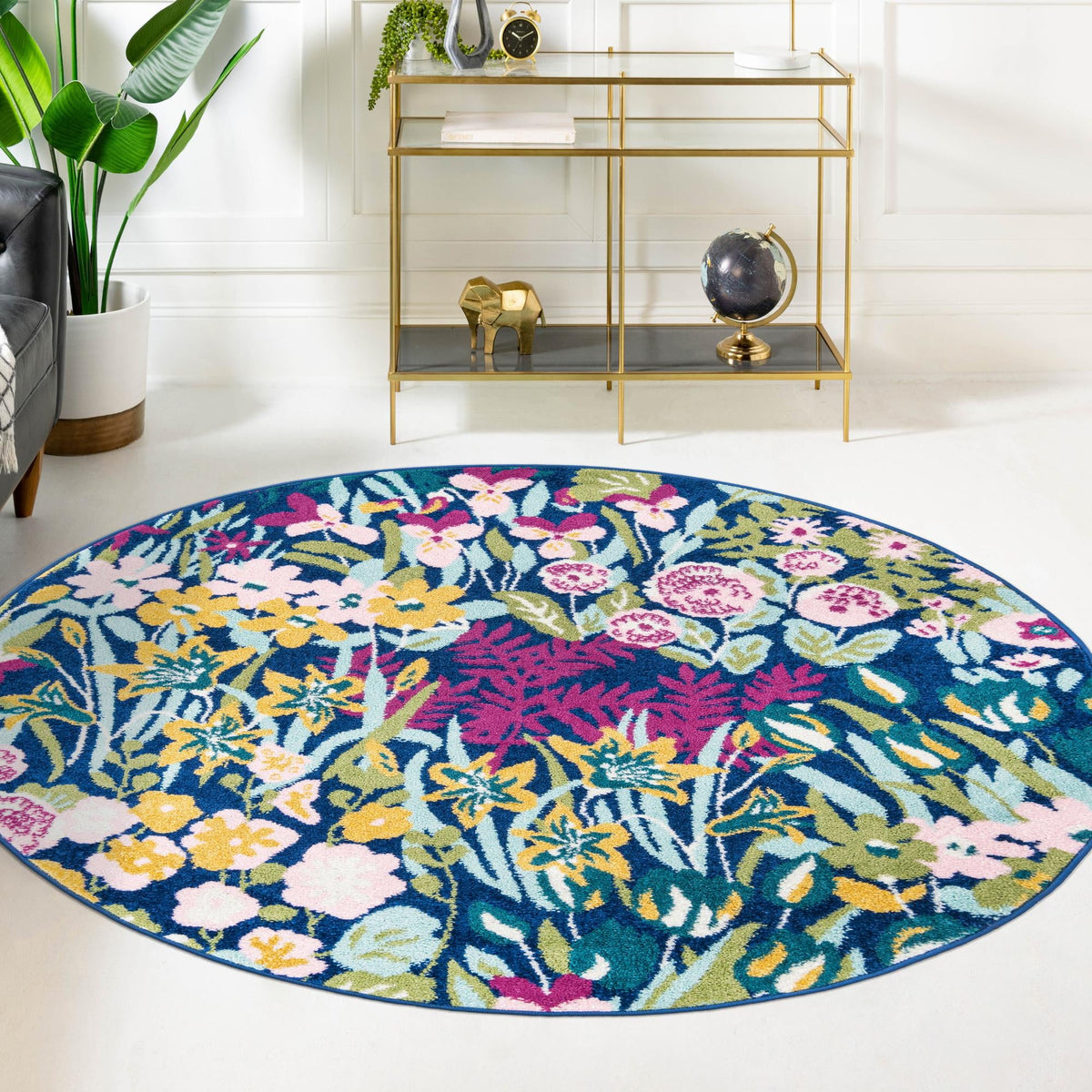 Garden Oasis Collection Area Rug -  Haven Round Multi  lifestyle 15