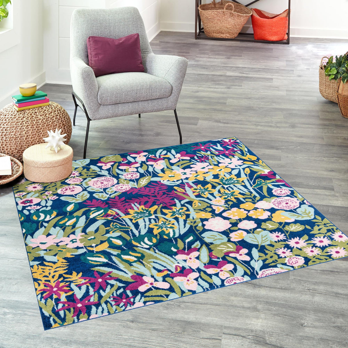 Garden Oasis Collection Area Rug -  Haven Square Multi  lifestyle 13