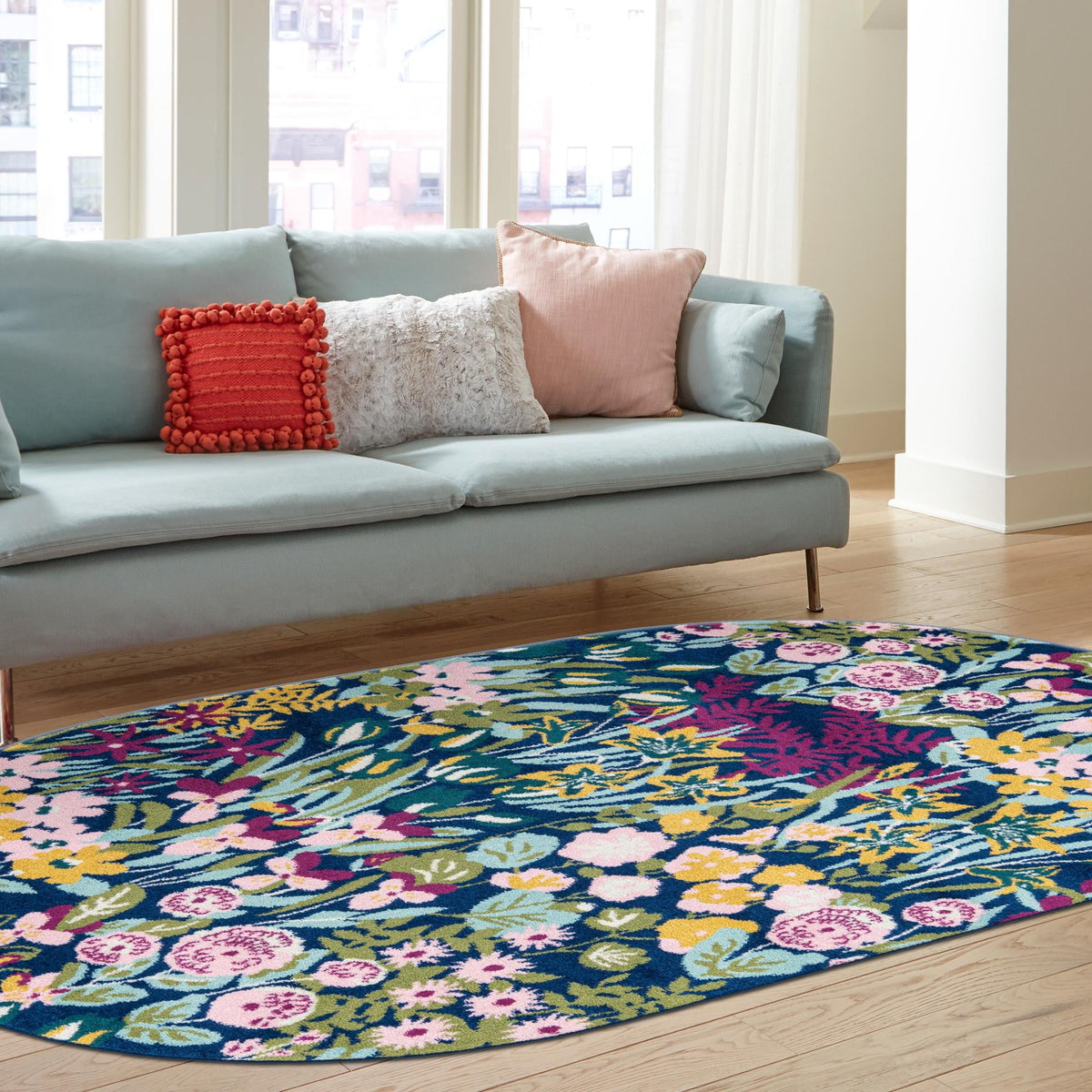 Garden Oasis Collection Area Rug -  Haven Oval Multi  lifestyle 16