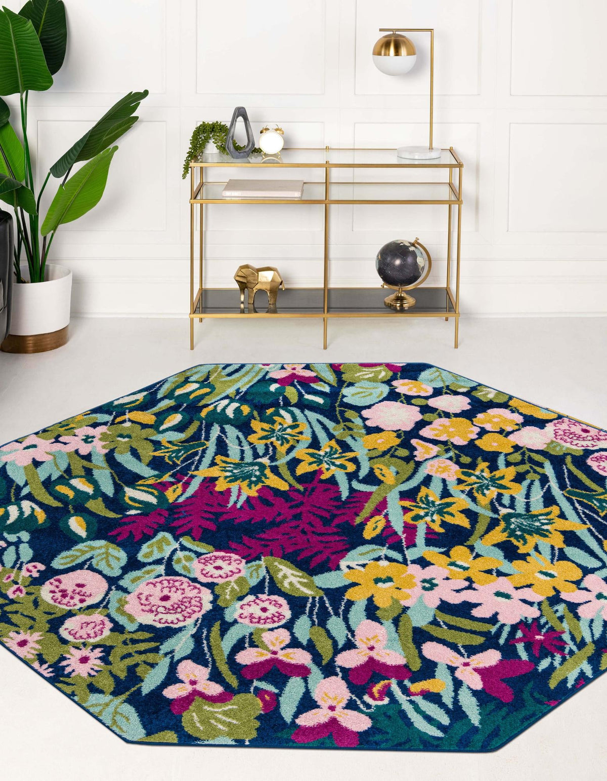 Garden Oasis Collection Area Rug -  Haven Octagon Multi  lifestyle 28