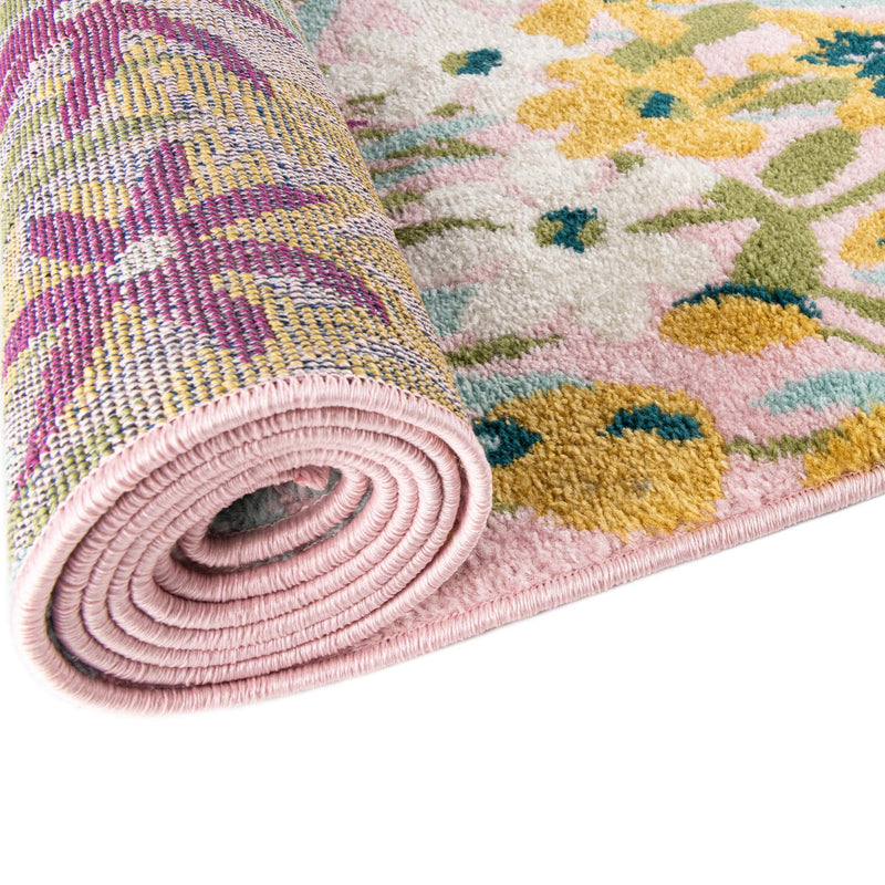 Garden Oasis Collection Area Rug -  Haven Round Pink  lifestyle 10