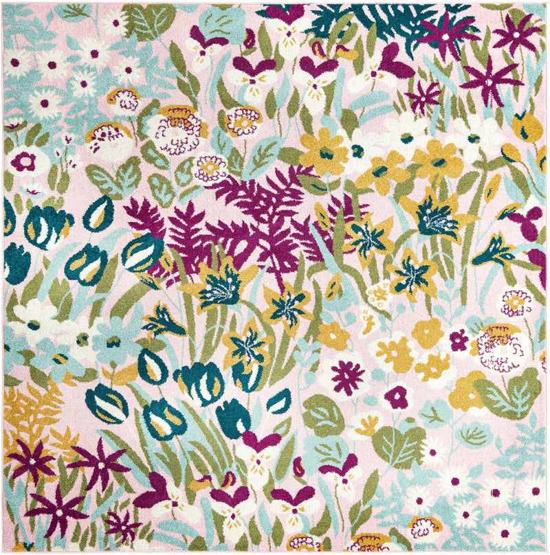 Garden Oasis Collection Area Rug -  Haven Square Pink  lifestyle 18